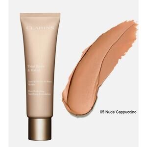 Clarins Mattifying Foundation 05 Nude Cappuccino 1 oz New Teint Pores & Matite